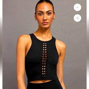 CARBON38 Crochet Tank in Melt - in Black